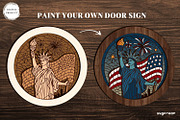 Patriotic Door Sign Bundle, a Decorative Illustration by svgocean (Thumbnail 12 of 16)