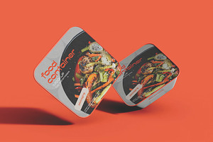 Takeaway Food Container Mockup, a Packaging Mockup by skybluecreative