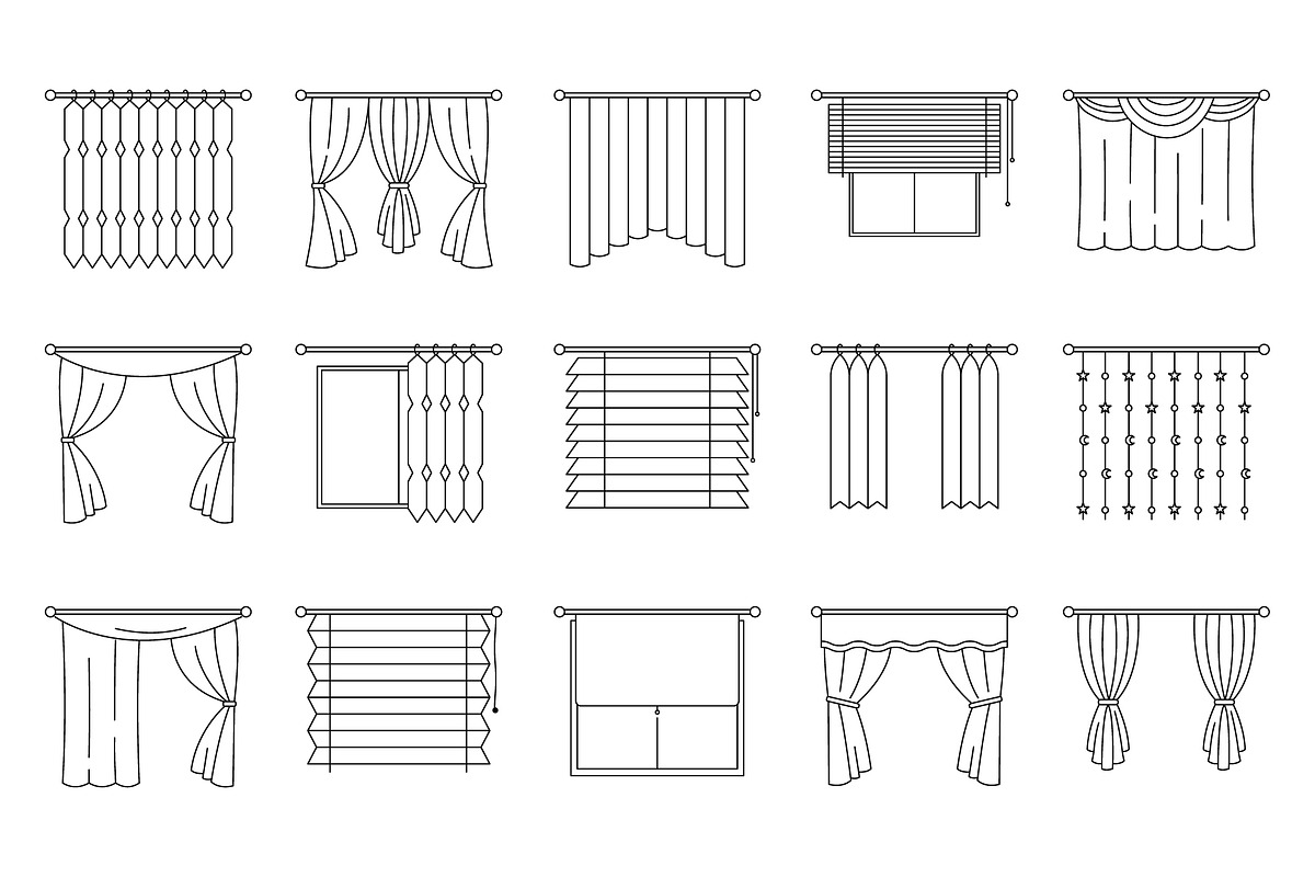 bundle curtain icon logo template, a Branding & Logo Template by Pyruos ID