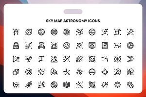 Sky Map Astronomy Icons, an Icon by Wencory