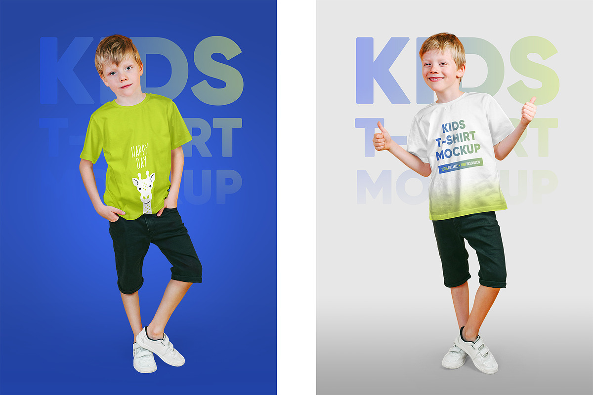 Mixed Kids T-Shirt PSD Mockups Vol6, a Shirt Mockup by Hi, Mock-Up! (Photo 9 of 15)
