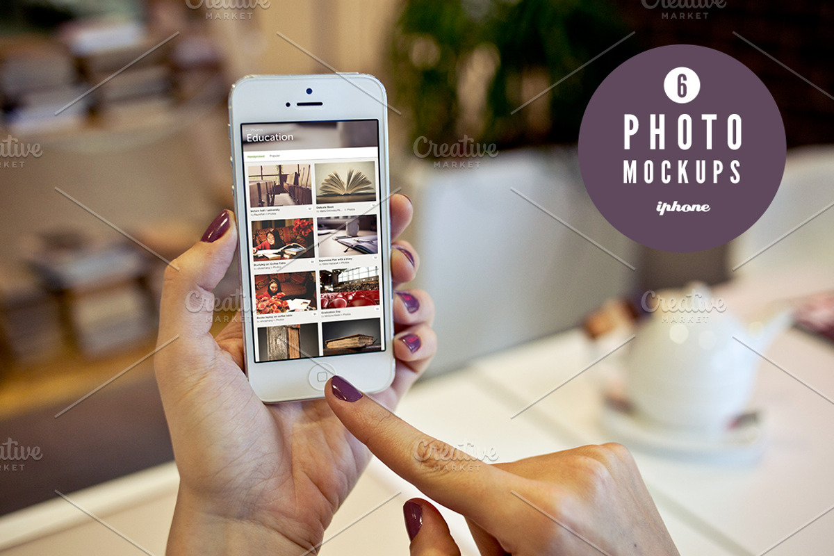6 iPhone photo mockups, an iPhone Mockup by show it better (Photo 1 of 5)