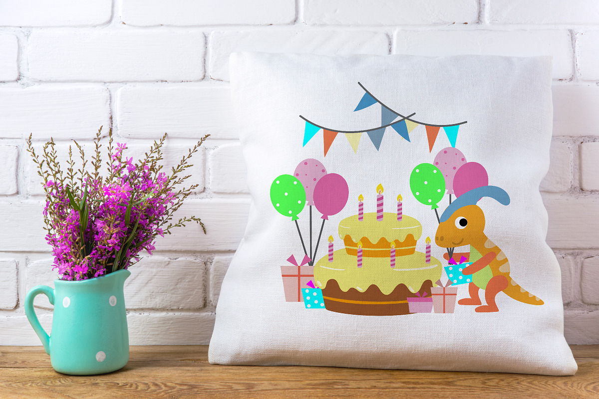 Happy Birthday Dinosaur party cake, an Animal Illustration by Noey smiley (Photo 7 of 9)