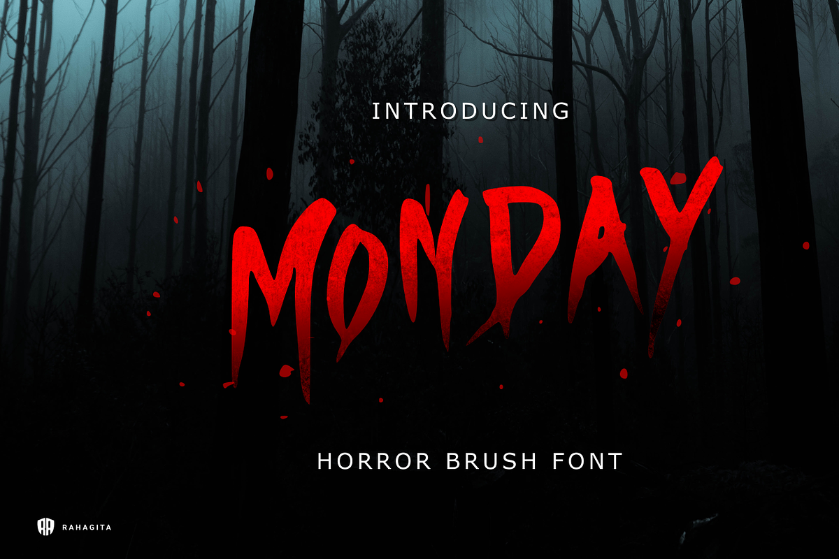 Monday - Horror Font, a Handwritten Font by Rahagita Studio (Photo 1 of 5)