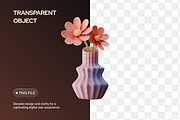 3D Vase & Flowers Illustration, an Object Graphic by Illustrava (Thumbnail 2 of 7)