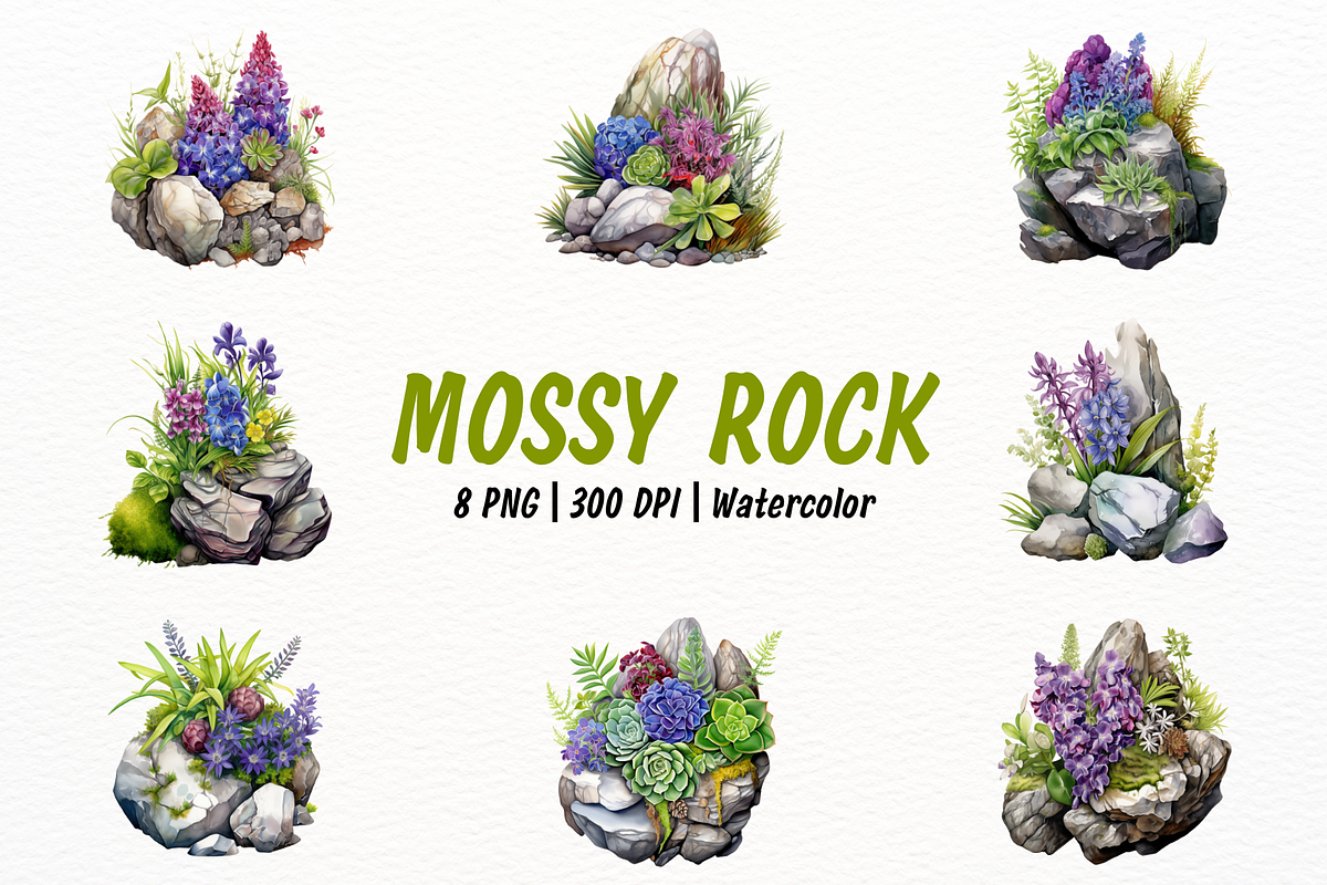 Mossy Rock and Floral Bouquet, an Object Illustration by New-School-Wave (Photo 1 of 5)