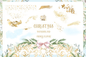 Golden Christmas Clipart Frames