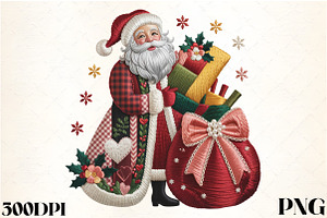 Faux Embroidery Santa with Sack of G, an Illustration by CrexoraLab