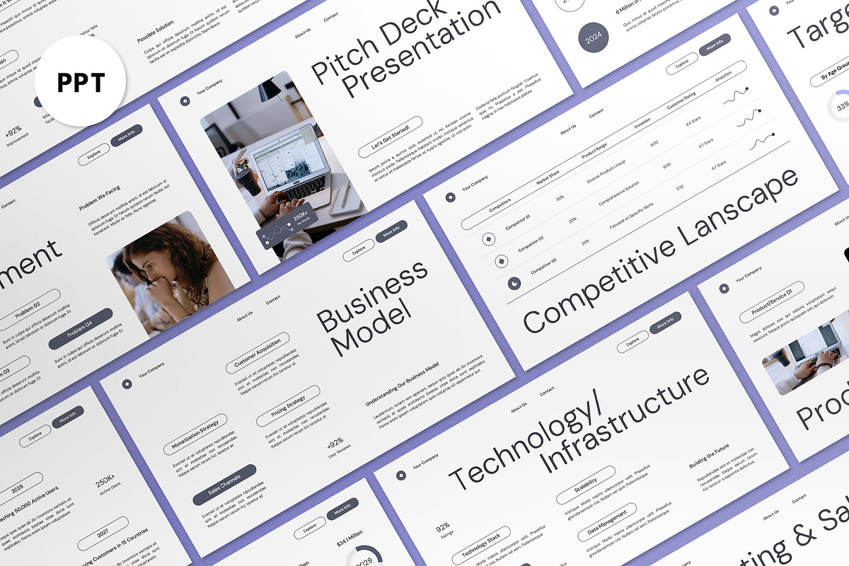 White Technology Company PPT, a Presentation Template by graphicook (Photo 1 of 4)