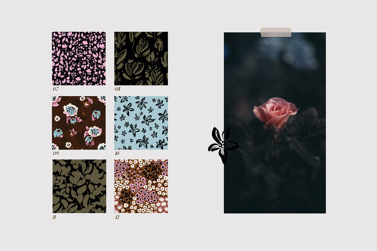 Secret garden. Floral patterns, a Pattern Graphic by PaperJamLab (Photo 3 of 12)