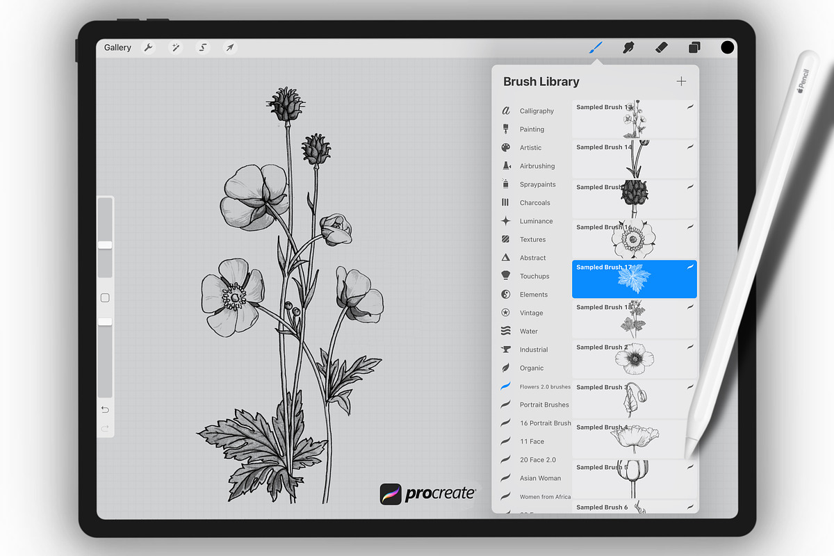 Procreate Floral Brushset Botanice, a Brush Add-On by Procreate Market (Photo 5 of 7)