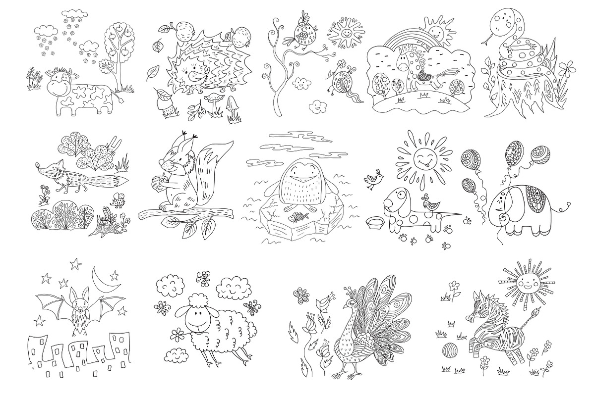 Funny Cartoon Animals Set, an Animal Illustration by Marya Deneko (Photo 5 of 5)