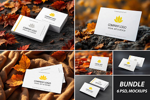 BUNDLE - 6PSD MOCKUPS, BUSINESS CARD