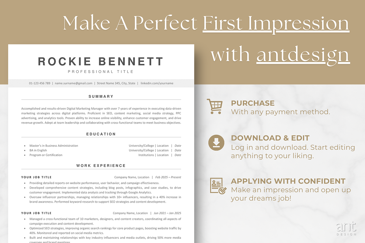 ATS Resume Template - Rockie, a Resume Template by AntDesignStudio (Photo 9 of 9)