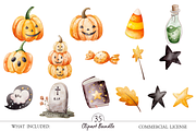 Watercolor Halloween Clipart PNG, a Seasonal Illustration by MockupWizard (Thumbnail 3 of 5)