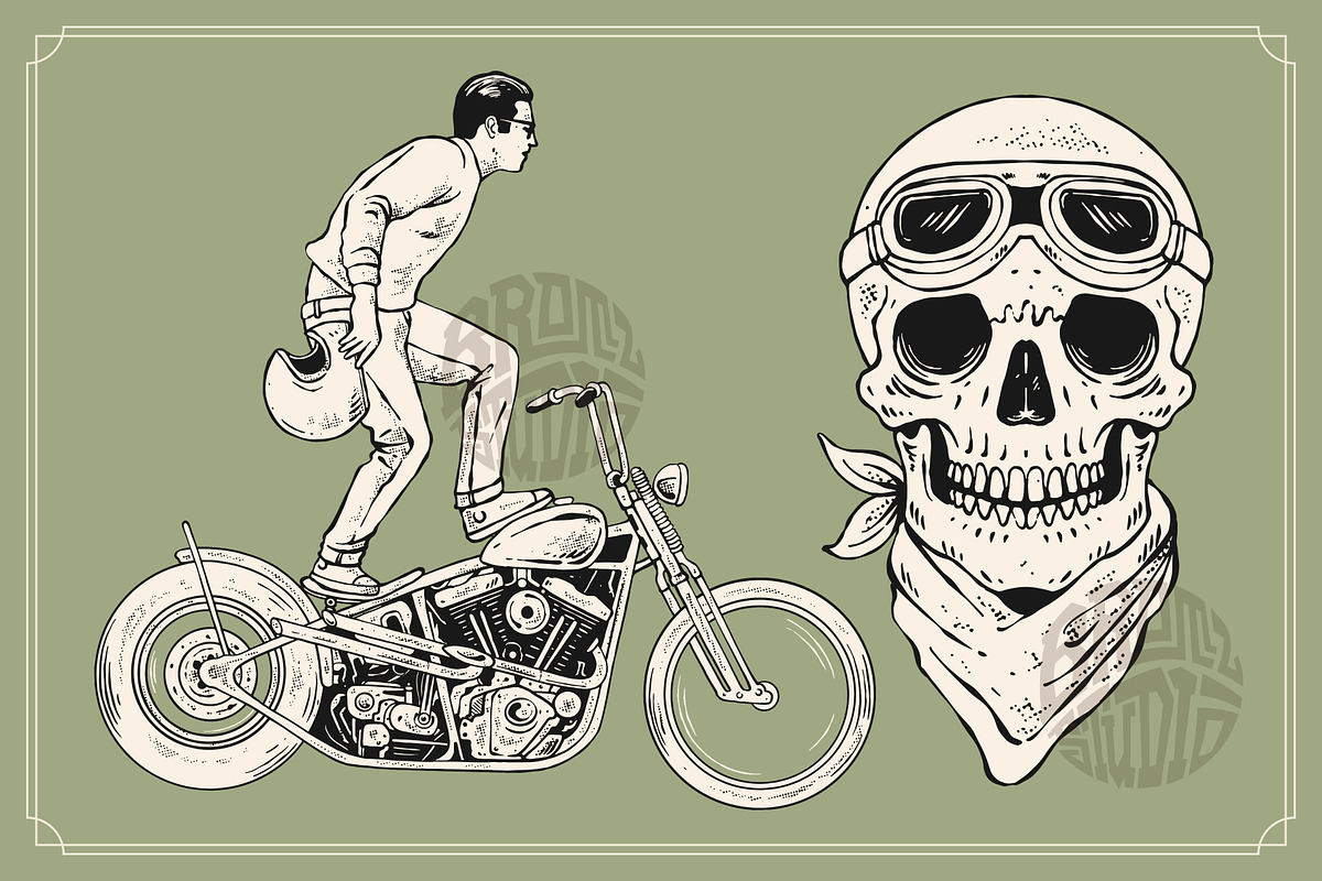 Chopper Illustration Set, an Object Graphic by Bromz Studio (Photo 2 of 6)