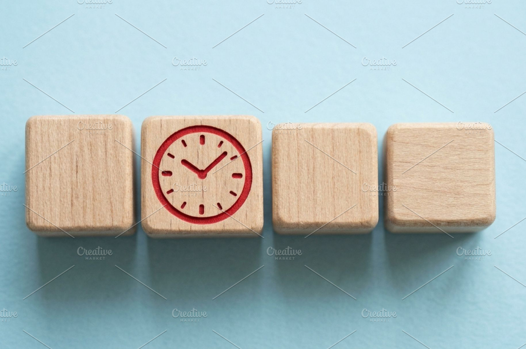 Wooden Block with Clock Icon – Time, a Business Photo by thepslr