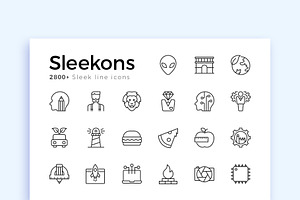 Sleekons 2800+ Minimalist Line Icons