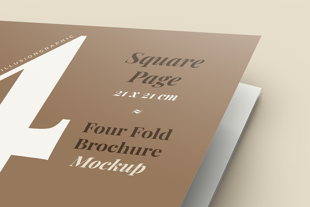 4 Fold Square Brochure Mockup, an Advertising Mockup by Illusiongraphic (Photo 18 of 19)