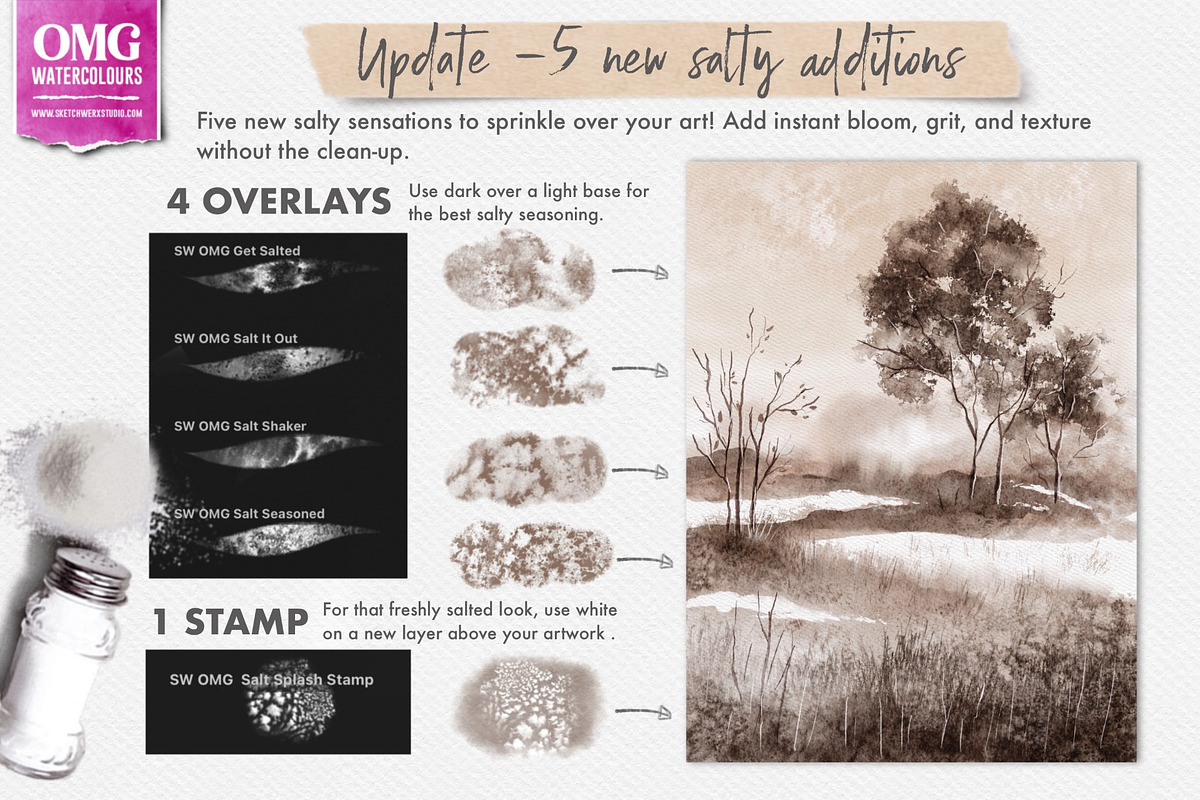 OMG Watercolours for Procreate, a Brushes & More by SketchWerx (Photo 15 of 16)