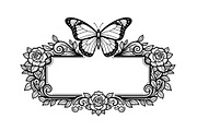 Butterfly Floral Frame SVG Bundle, an Illustration by Creativeshirt (Thumbnail 13 of 31)