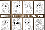 100 Cute Unicorn Coloring Pages, an Animal Illustration by Design Station (Thumbnail 3 of 4)