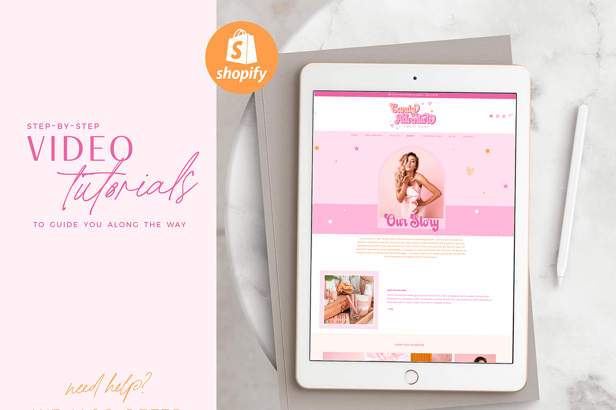 Bright Pink Retro Shopify Theme, a Shopify Template by Macarons and Mimosas (Photo 8 of 11)