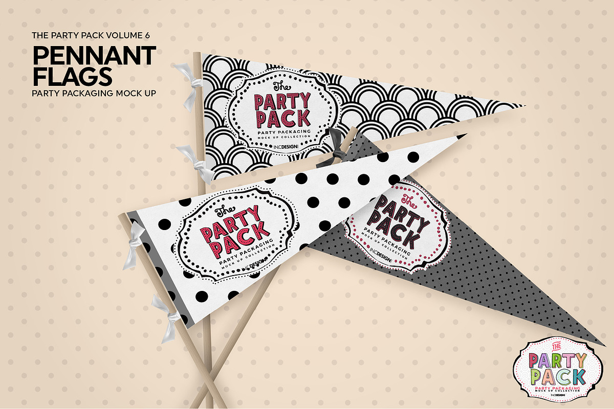Celebration Pennant Flags Mockup, a Product Mockup by INCDesign (Photo 5 of 7)