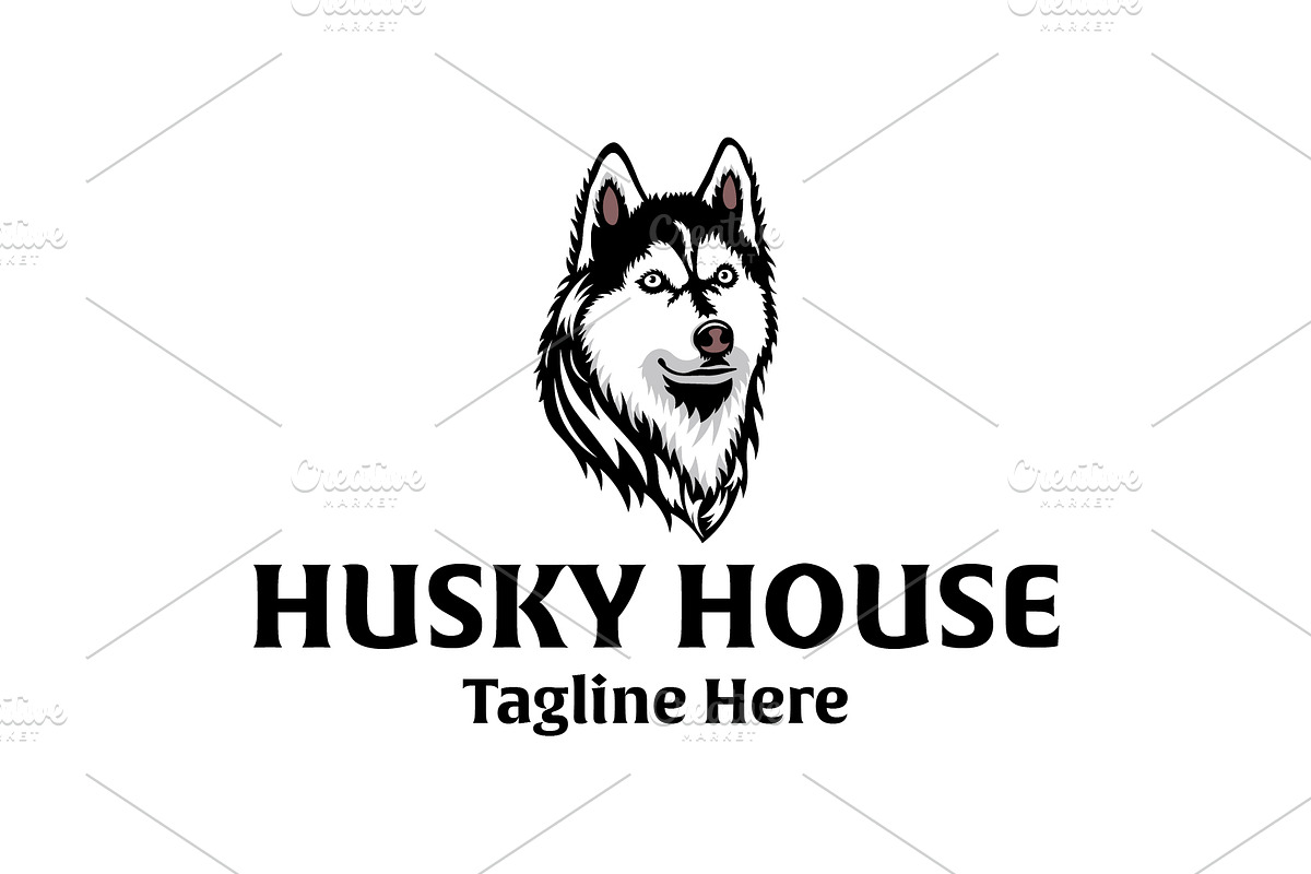 Husky House Logo, an Animal Illustration by Kaushal Jangid (Photo 1 of 5)