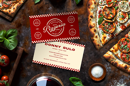 Pizzeria Business Card Mockup