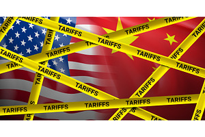 USA and China trade war concept, an Object Illustration by Andrey Yaroslavtsev