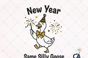 Yarn Crochet New Years Silly Goose, an Illustration by Creative Art