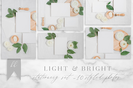 Bright Stationery Mockups, a Photo by BlueHarborPaperie