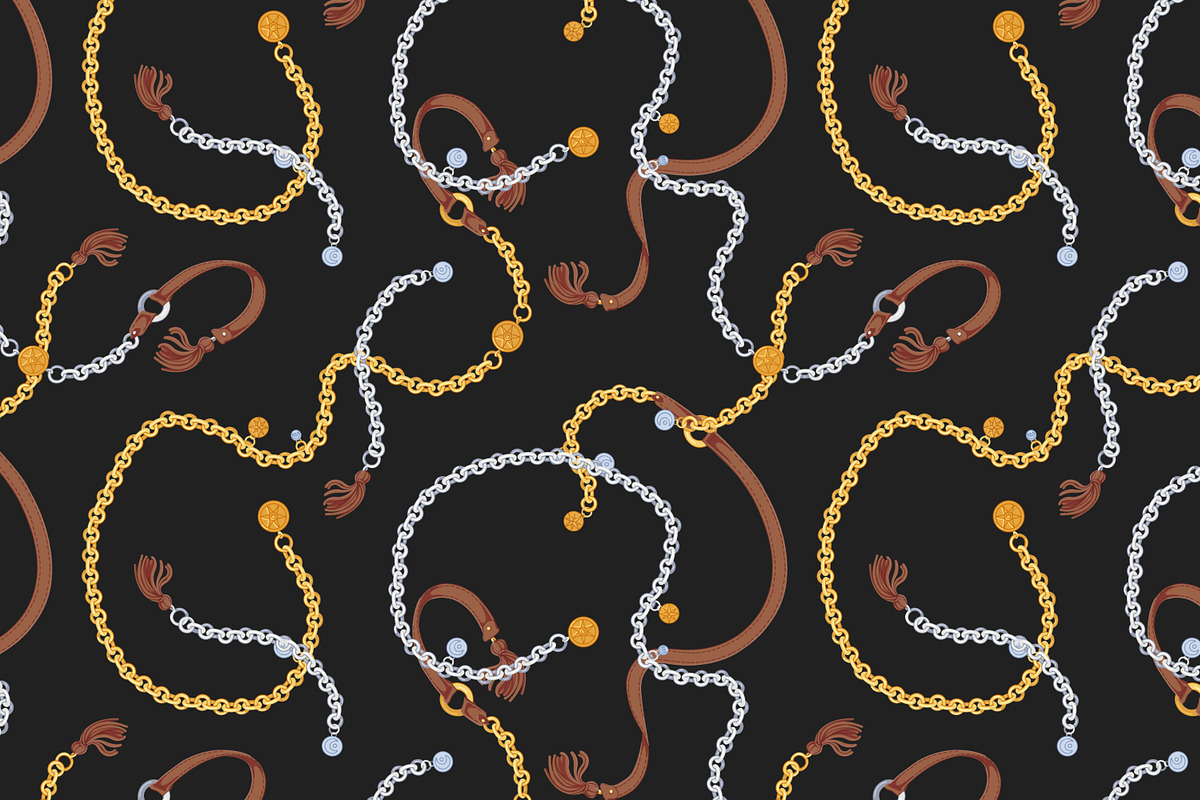 Gold, silver chains seamless pattern, a Pattern Graphic by Good Studio (Photo 4 of 20)