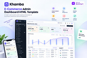 Khamba Ecommerce Dashboard Template, a HTML Template by Helenshop (Thumbnail 1 of 3)