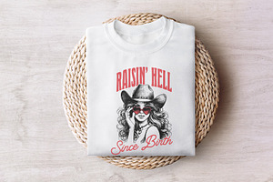 Raising Hell Since Birth PNG, Retro