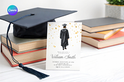 Modern Male Graduate Illustration, an Invitation Template by MockupWizard (Thumbnail 1 of 3)