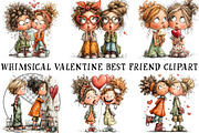 Whimsical Valentine Best Friend Clip, an Illustration by OK Design (Thumbnail 2 of 6)