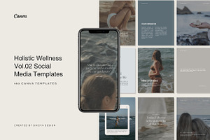 160 Holistic Canva Templates, a Social Media Template by Sikoya Design