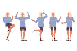 Partygoer Girl Poses in Casual, a Person Illustration by Flashvector