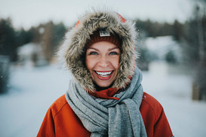 Winter portrait stock photo containing woman and portrait