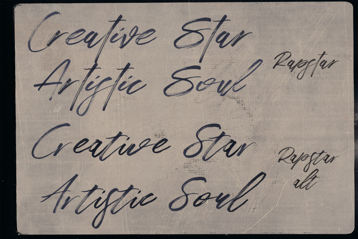 Rapstar Brush & SVG Font, a Script Font by Cruzine (Photo 9 of 13)