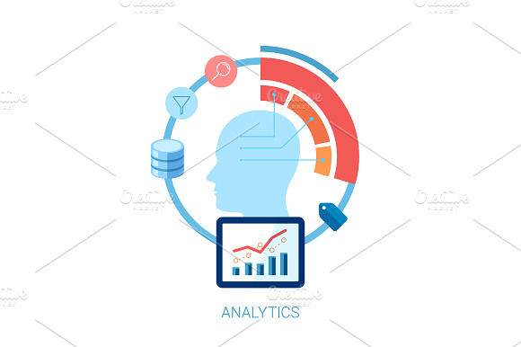 Flat Icon For Analytic Database