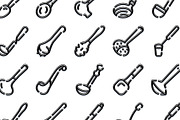 Kitchen ladles and spoons outline, an Object Graphic by pikepicture (Thumbnail 3 of 3)