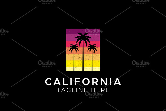 Palm Tree California Beach Logo preview 2