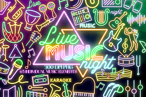 Neon Music Instrument PNG Clipart, an Education Illustration by Lenninator Digital