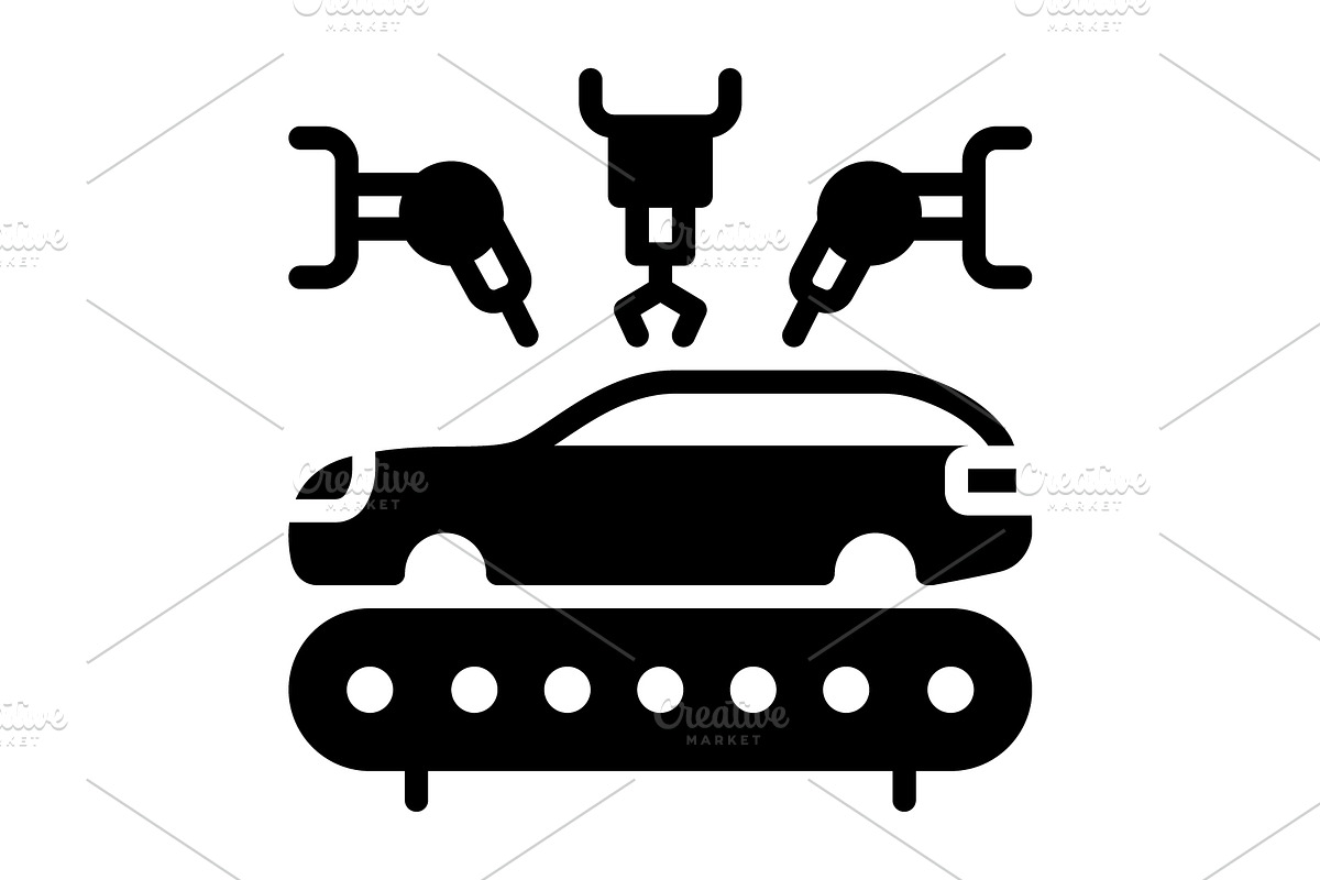 Assembly automation solid icon, a Solid Icon by Creative priyanka