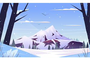 Winter Landscape Illustration