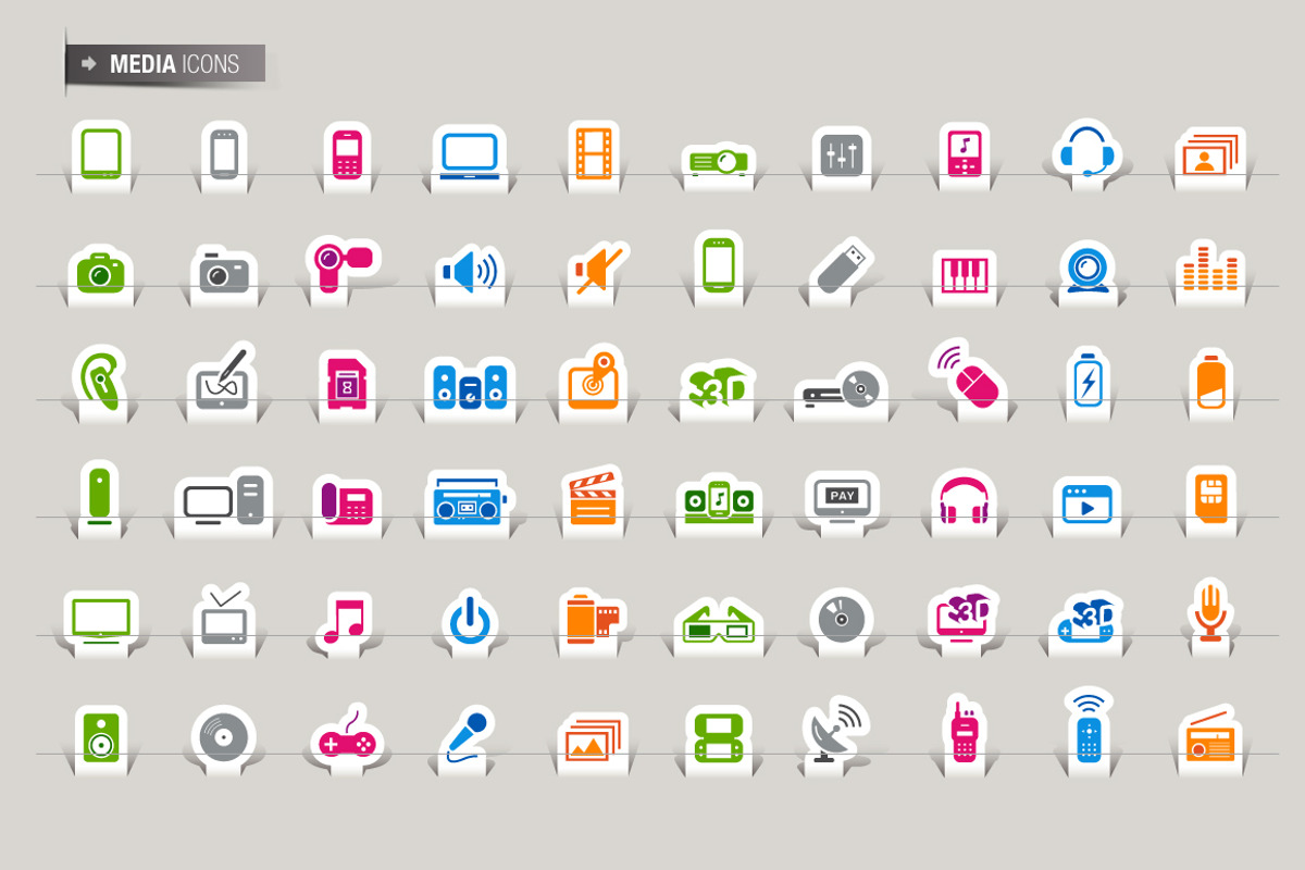 135 Papercut Icons preview 2