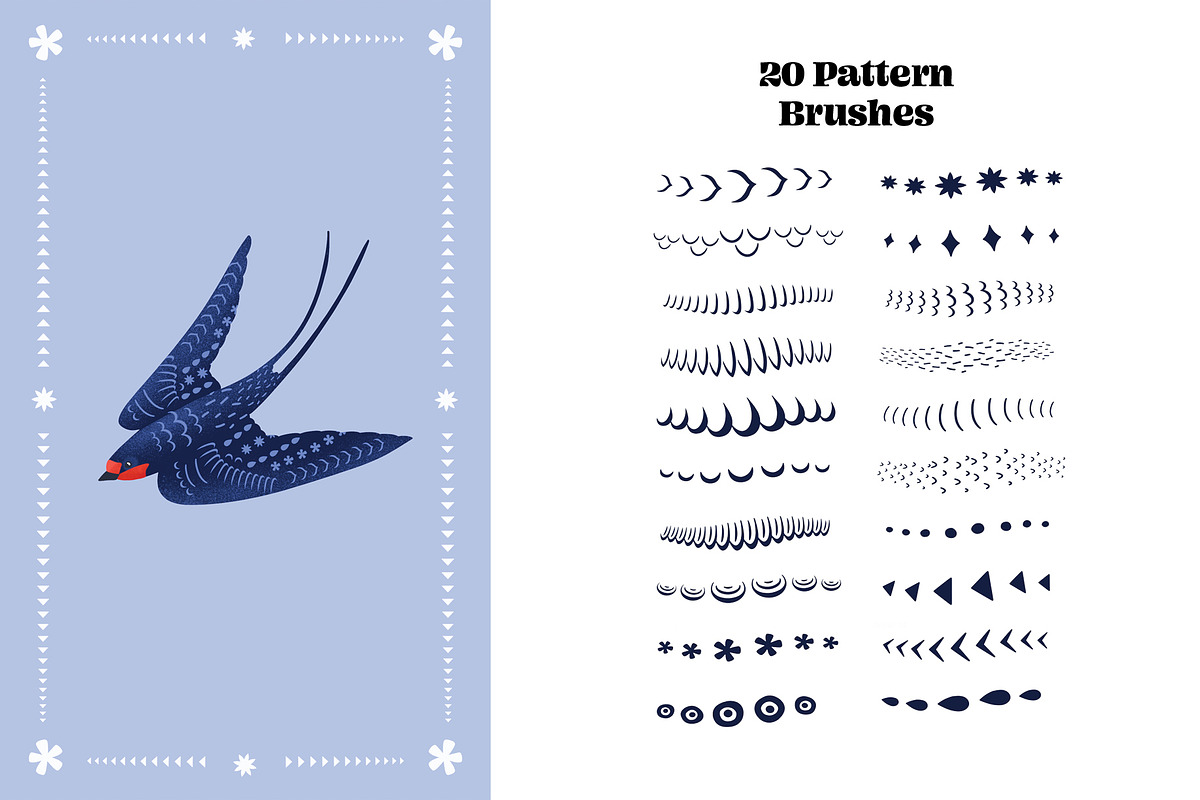 Swallow Birds Creator for Procreate, a Brush Add-On by Pencil Twist (Photo 6 of 11)